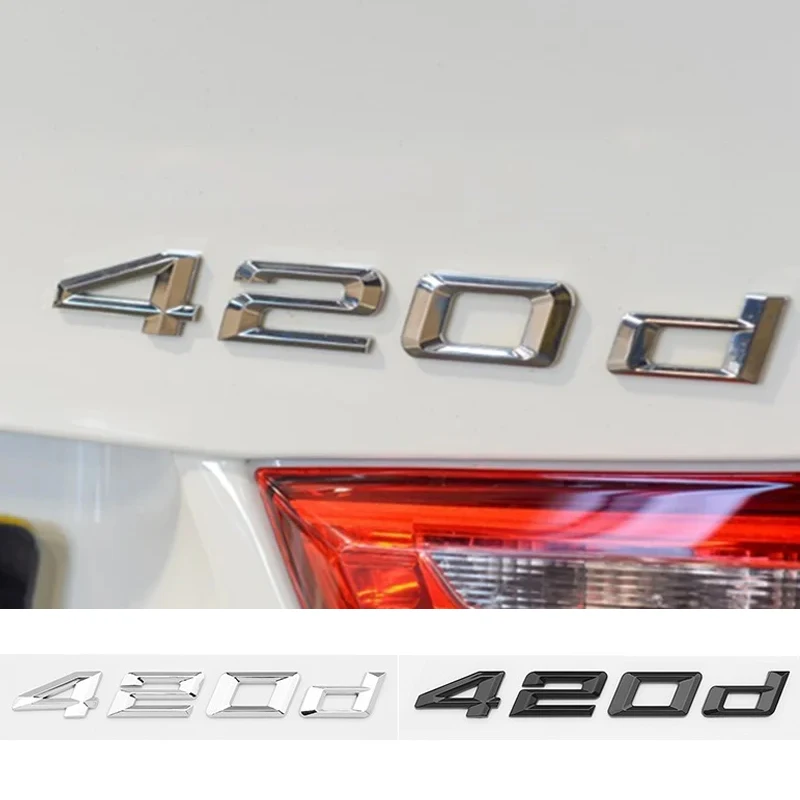 

3D ABS Chrome Glossy Black Letters Emblem Stickers For 4 Series 420D F30 F32 F36 G26 Car Fender Trunk Nameplate 3D Logo Stickers