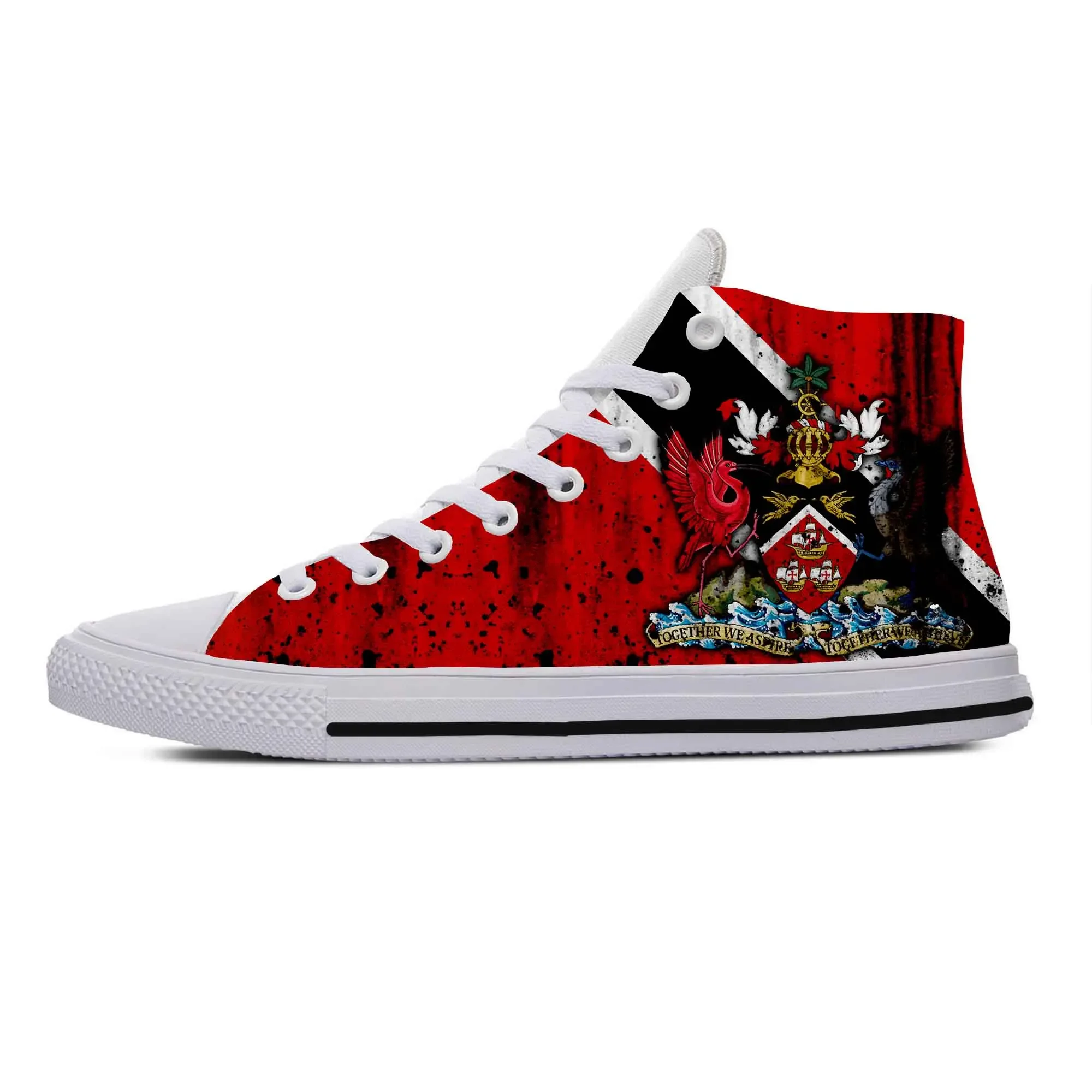 Trinidad and Tobago Flag Patriotic Pride Fashion Casual Cloth Shoes High Top Comfortable Breathable 3D Print Men Women Sneakers