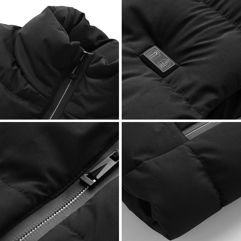 Chaleco calefactado eléctrico para hombre, chaqueta calefactora infrarroja USB, chaleco cálido para deportes, senderismo, gran tamaño, 4XL, Invierno