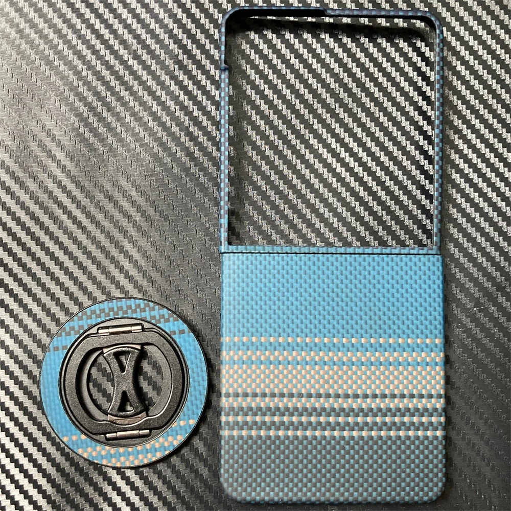 

Кевларовый чехол для Samsung Galaxy Z Flip 7, арамидное волокно, магнитная зарядка, ультратонкий минималистичный стиль, углеродное волокно с кольцом