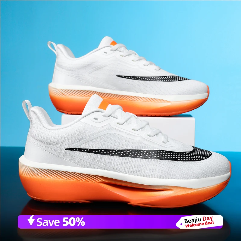 

Мужские спортивные кроссовки для марафона на воздушной подушке с карбоновой пластиной, дышащие легкие женские удобные спортивные нескользящие кроссовки