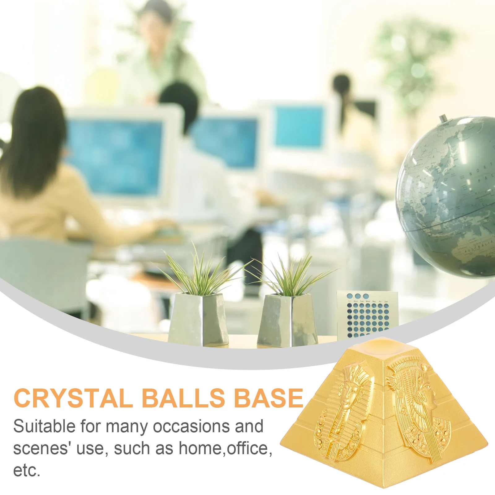 

Crystal Sphere Stand Pyramid Crystal-ball Holder Decorative Items Crystals Sculpture Office