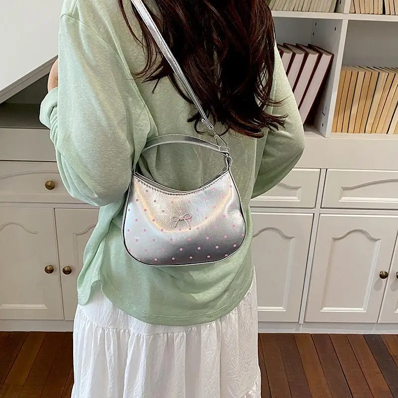 Mini Schmetterlingsknoten Lippenstifttasche Frühling Neuer Koreanischer Stil Gepunktete Perlen-Handtasche Crossbody Luxus PU-Leder Freizeit Reise – Detail 3