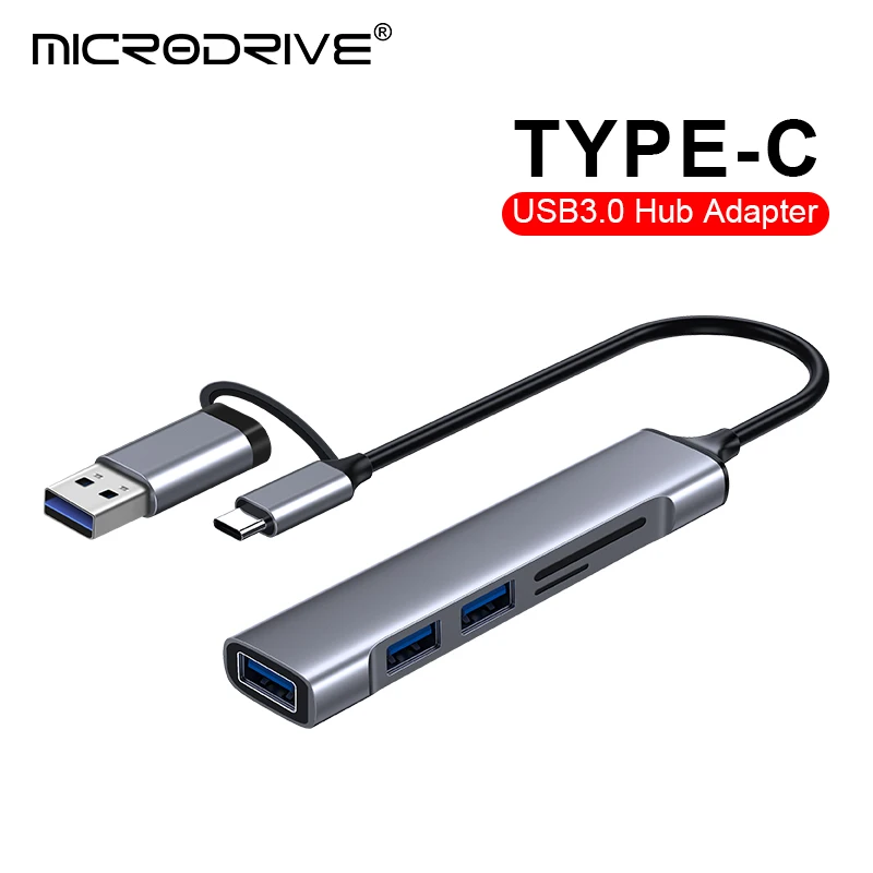 เครื่องอ่านการ์ดอเนกประสงค์ 5 in 1/4 in 1 แบบ USB 3.0 รองรับการ์ด U Disk, Type C, TF, SD แฟลชไดรฟ์ อุปกรณ์อ่านการ์ดหน่วยความจำ อุปกรณ์เสริมโทรศัพท์