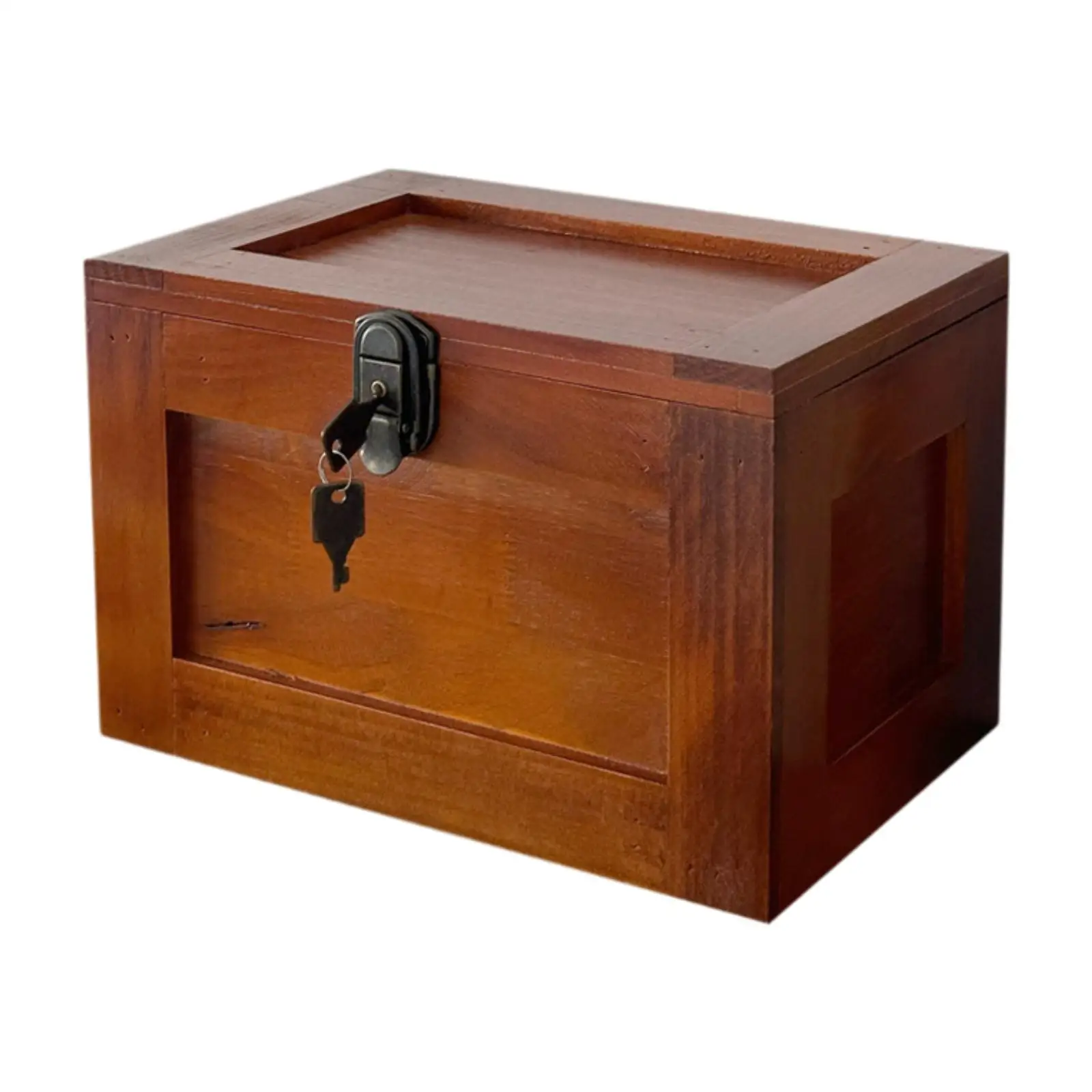 صندوق تخزين خشبي صندوق تذكار محمول صندوق تخزين أشتات مستحضرات التجميل صندوق مجوهرات قابل للقفل للمجوهرات DIY الحرفية المنزلية