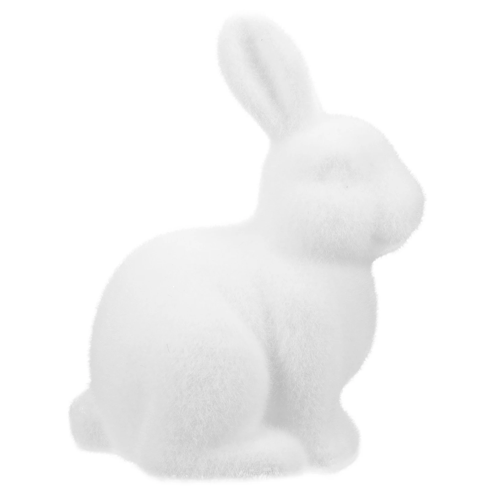 

Easter Bunny Ornaments Flocked Foam Miniature Decor 21cm White Rabbit Adornment Living Room Table Top Easter Craft