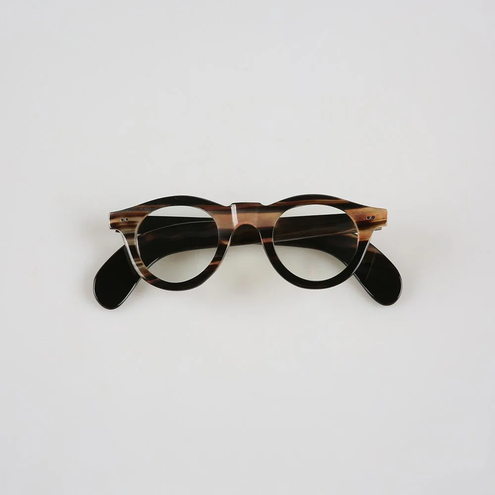 

Eyeglass Frames Unique Vintage Graduated Lenses Eyeglasses Cat Eye Handmade Natural Horn Prescription Man's Glasses Frames