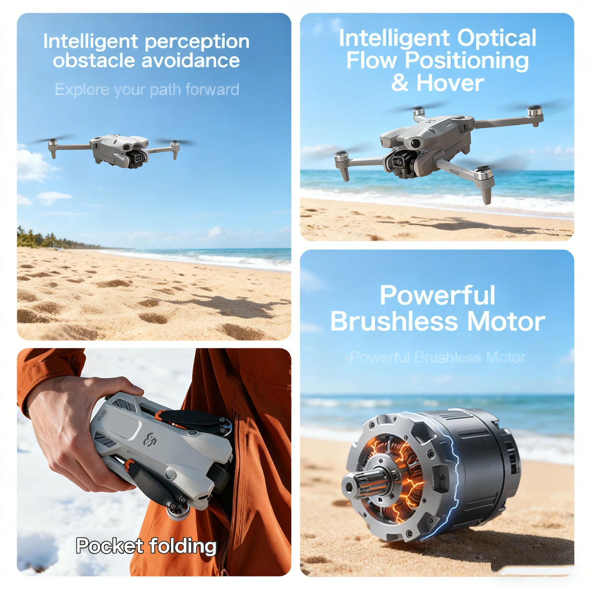 2026 جديد GT50 ماكس الطائرة بدون طيار 8K HD 6 "تحكم في الشاشة 30 دقيقة بطارية وضع مقطوعة الرأس هليكوبتر 360 ° لعبة فليب كوادكوبتر ميني بدون طيار للأطفال #3