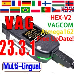 Outil de diagnostic de voiture V23.3 pour VAG HEX V2, interface USB, VIN illimités, revenu ATMEIncome 162, EAU OBD2, câble HEX V2, livraison gratuite, le plus récent