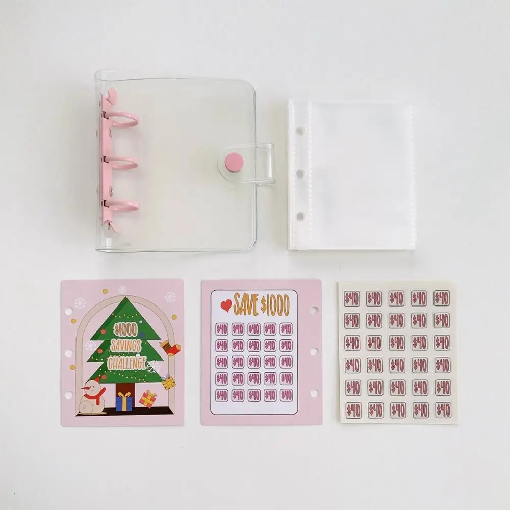 Creative Christmas Money Saving Binder $1000 Cash Envelopes Savings Challenges Book Colorful Waterproof