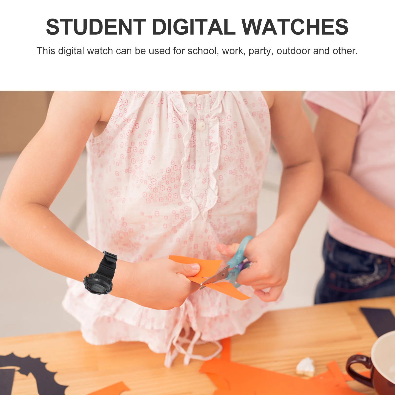 2Pcs Digital Wrist Watches Clear Display Easy to Read Comfortable Touch Fashionable Occasions Kids Students