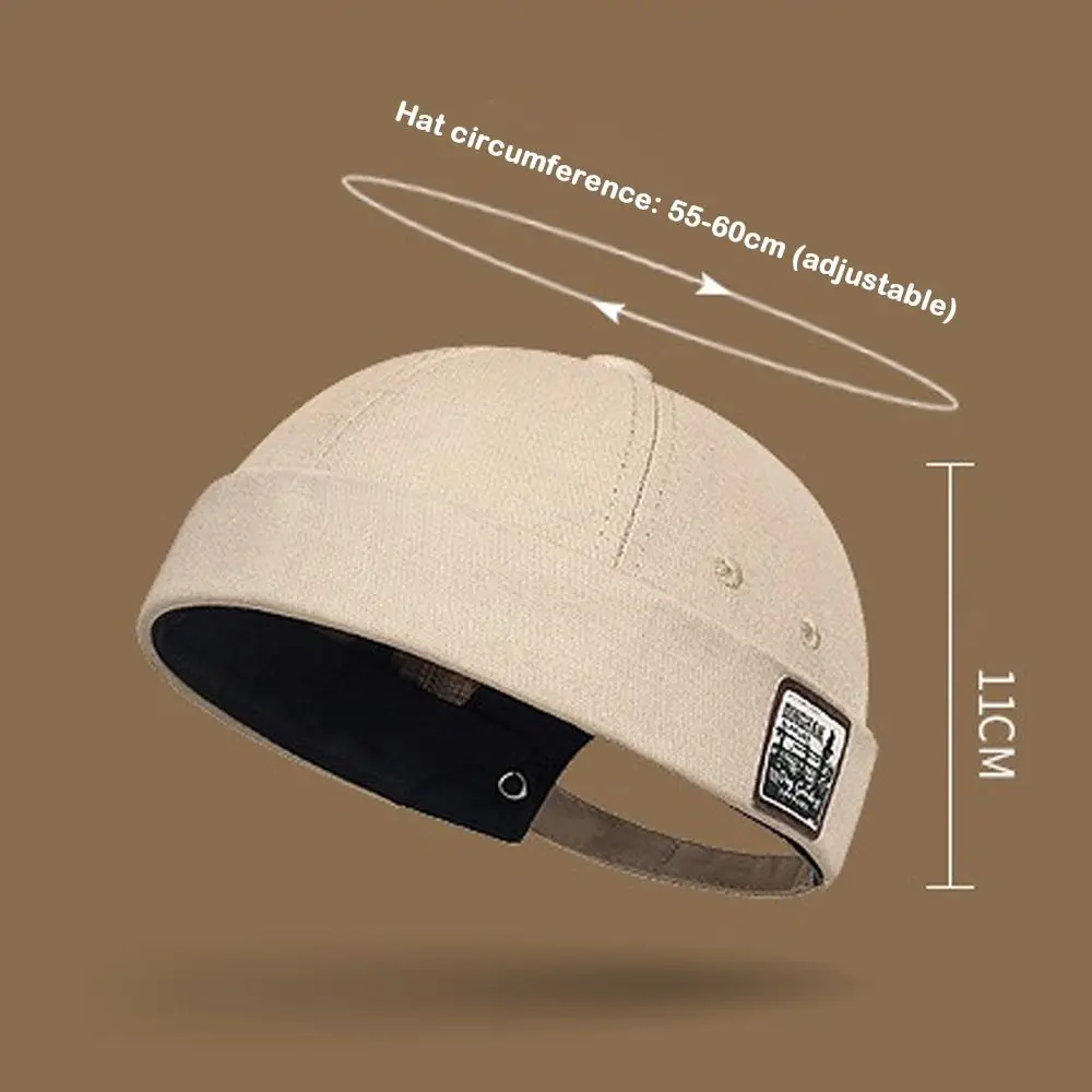 Modische verstellbare Beanie-Mütze aus Baumwolle, einfarbig, Hip-Hop-Kappe, Sonnenschutzmütze, Damen-Hüte und -Kappen – Detail 2