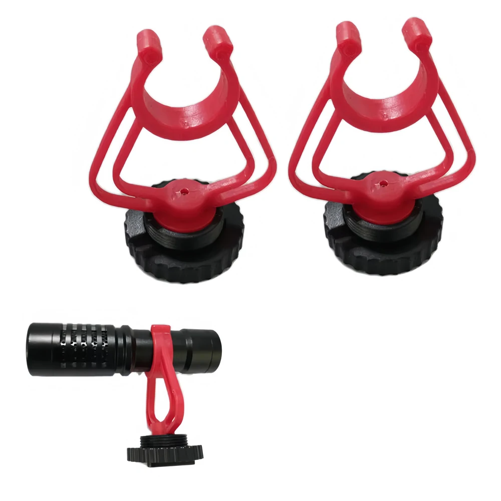 2pcs Multifunction Cold Shoe Mount Adapter Mic Bracket Mic Shock Mount Stable Adapter Microphone Mount for Video Phone DSLR