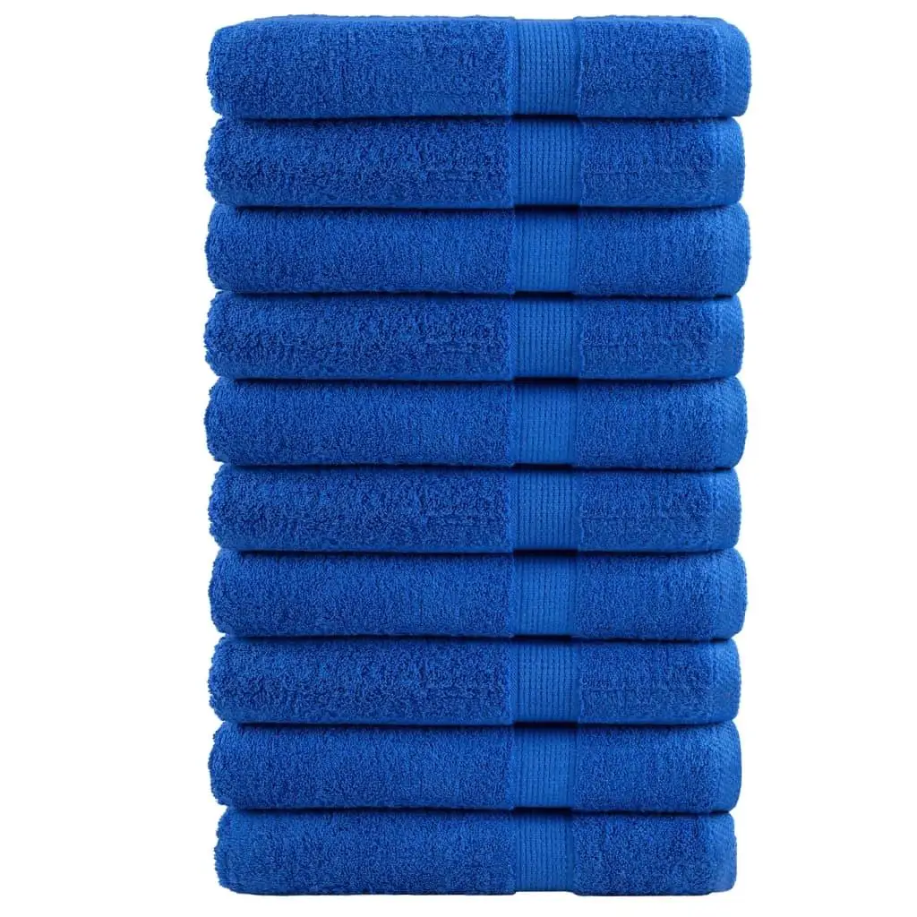 SOLUND 10pcs Premium Blue Towels 100x200cm 600gsm - Soft, Absorbent Bath Towels for Home & Travel