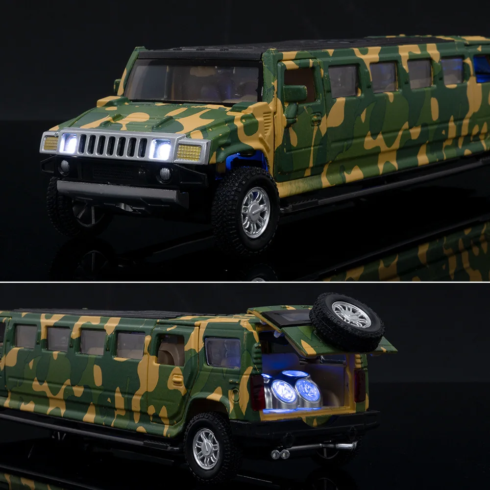 1:32 Extended Hanma Military Camouflage Alloy Car Model Ornament Toy Diecast Alloy Car Model Collectible