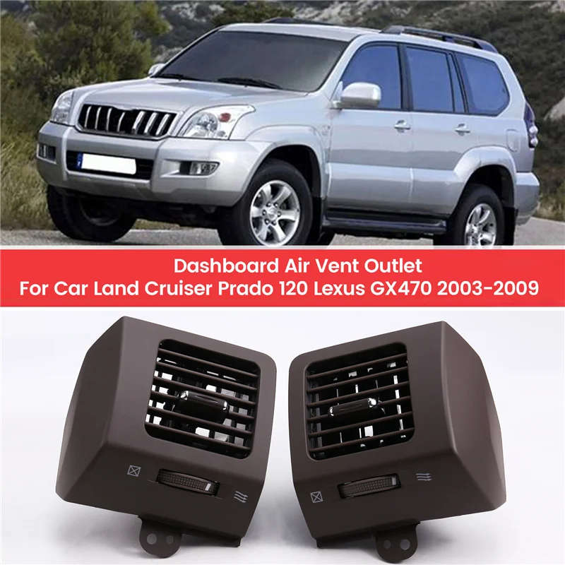 

AC77 4Pcs Brown Left+Right+Middle Dashboard Air Vent Outlet For Toyota Land Cruiser Prado 120 Lexus GX470 03-09