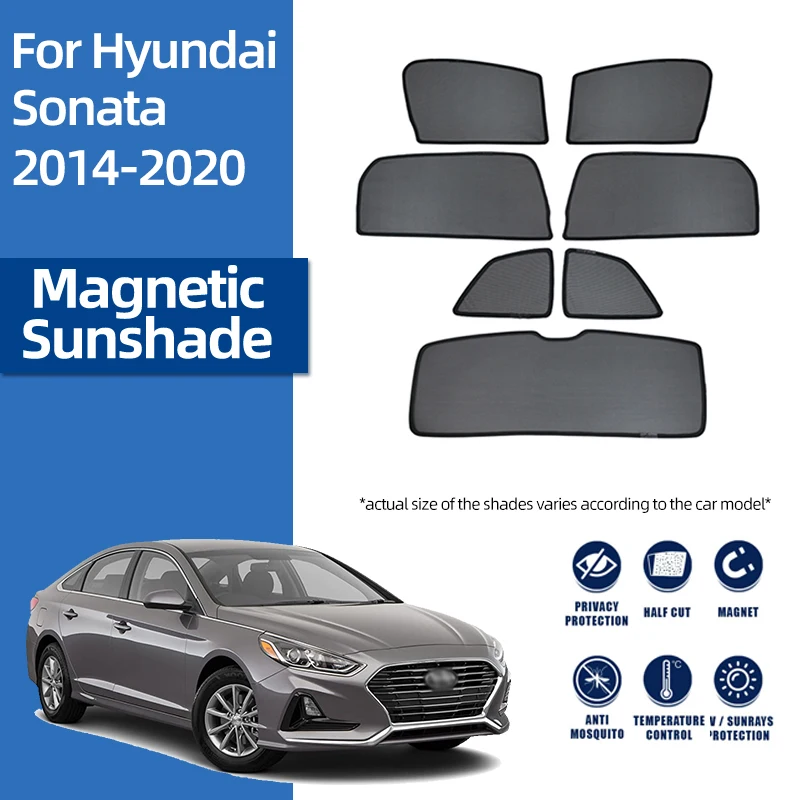 

For Hyundai Sonata LF 2014-2020 Magnetic Car Sunshade Shield Front Windshield Curtain Rear Side Baby Window Sun Shade Visor