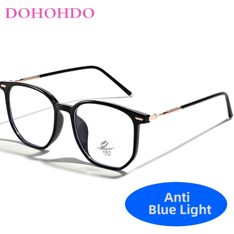 

DOHOHDO TR90 Square Glasses Frames Men Anti Blue Light Women's Eyeglasses Vintage Eyewear Frames Ladies Large Face Retro Goggles