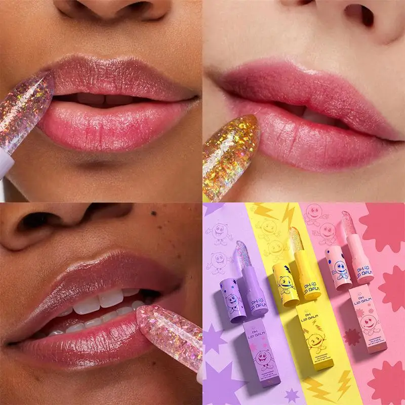 Lápiz labial que cambia de color cálido PH, bálsamo labial hidratante, brillo de labios, aceite labial antiadherente, lápices labiales de uso diario de larga duración para niñas