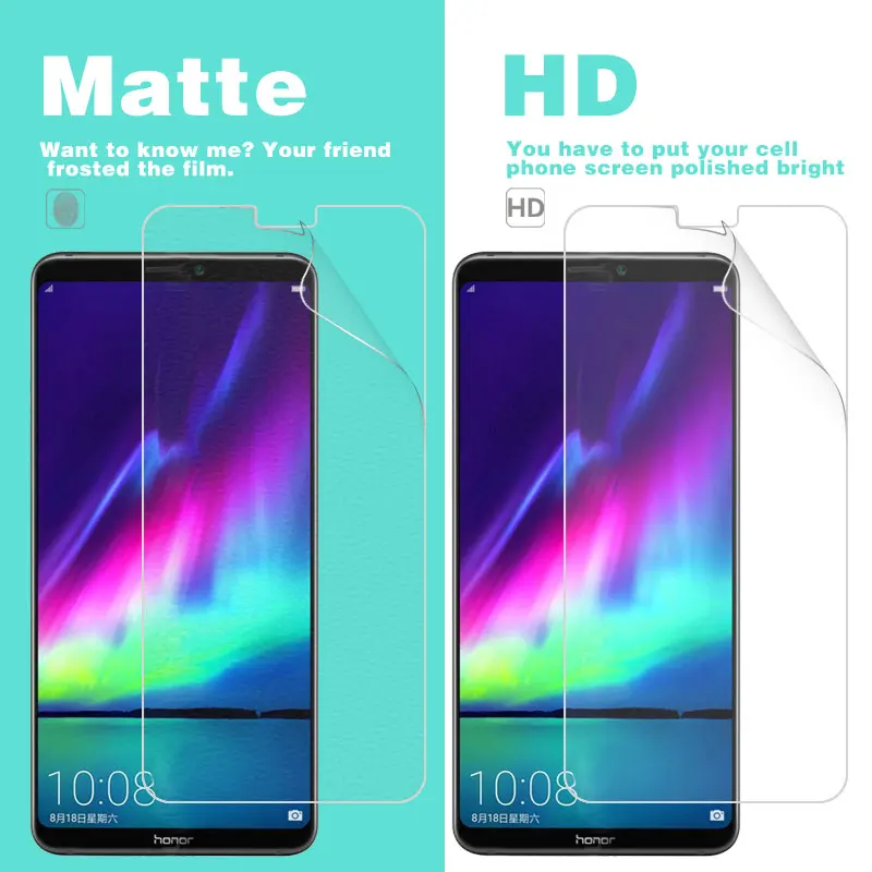 Front Clear HD Glossy Film For Huawei Honor Holly 2 4 Magic Plus Note 8 10 Matte Anti-glare Film Cover With Cleaning Tools