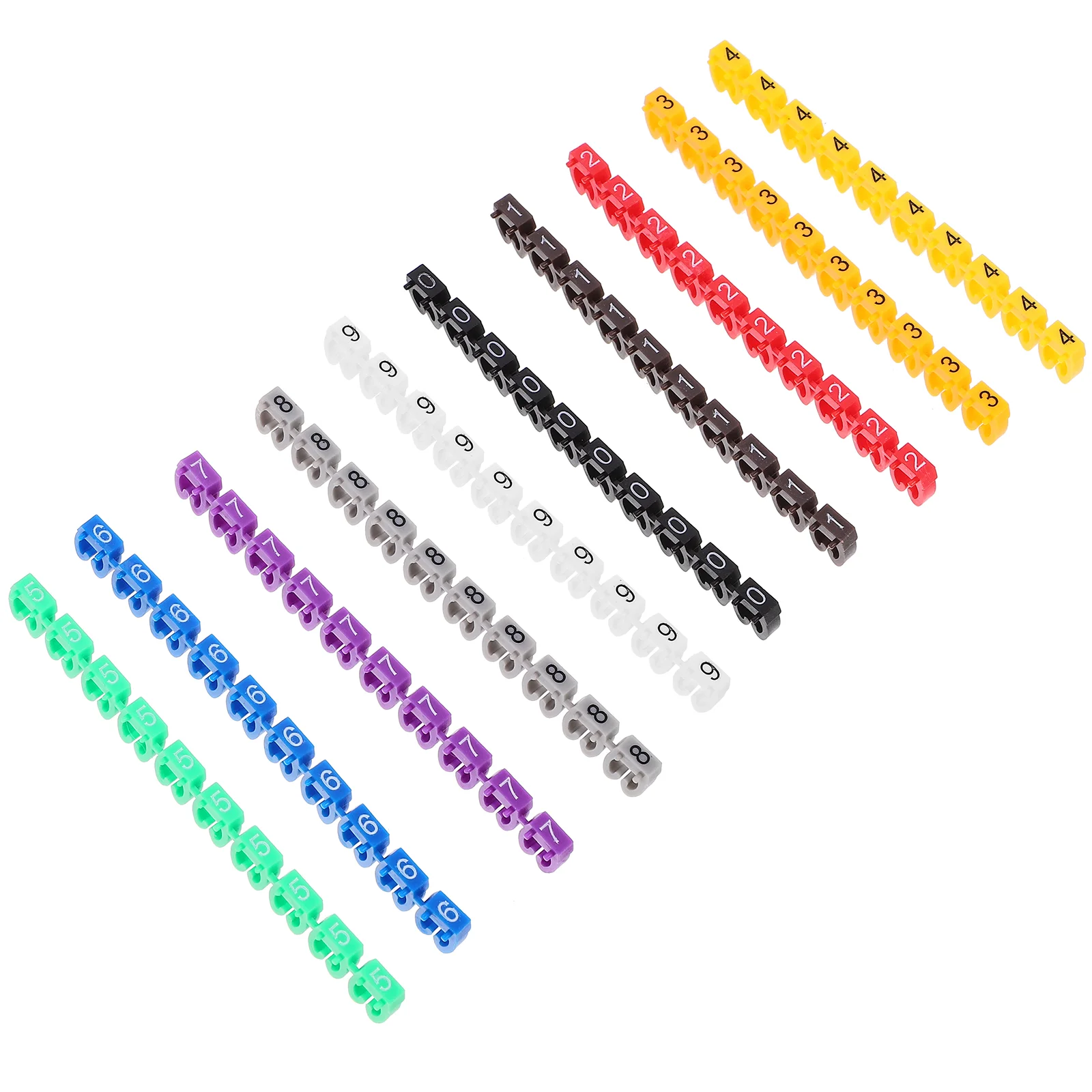 150 Pcs Wire Number Label Labeler Write on Cable Stickers Cord Clips Identification Tube Markers Plastic Tie Binders