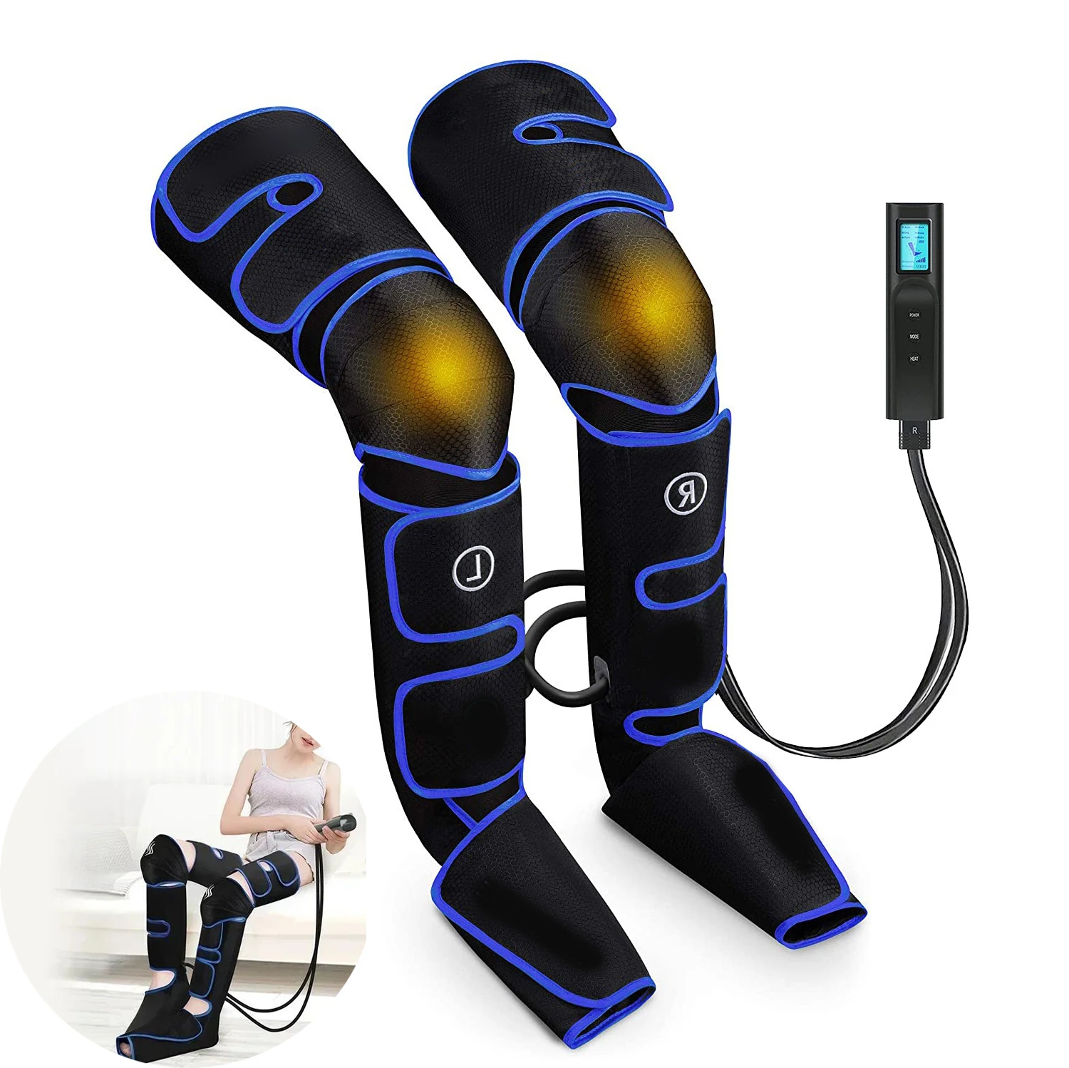 

Воздушный компрессионный выпрямитель для ног, снимает усталость ног, нагревающийся массажер для ног, восстановление лимфатики, 6 режимов, 3 интенсивности