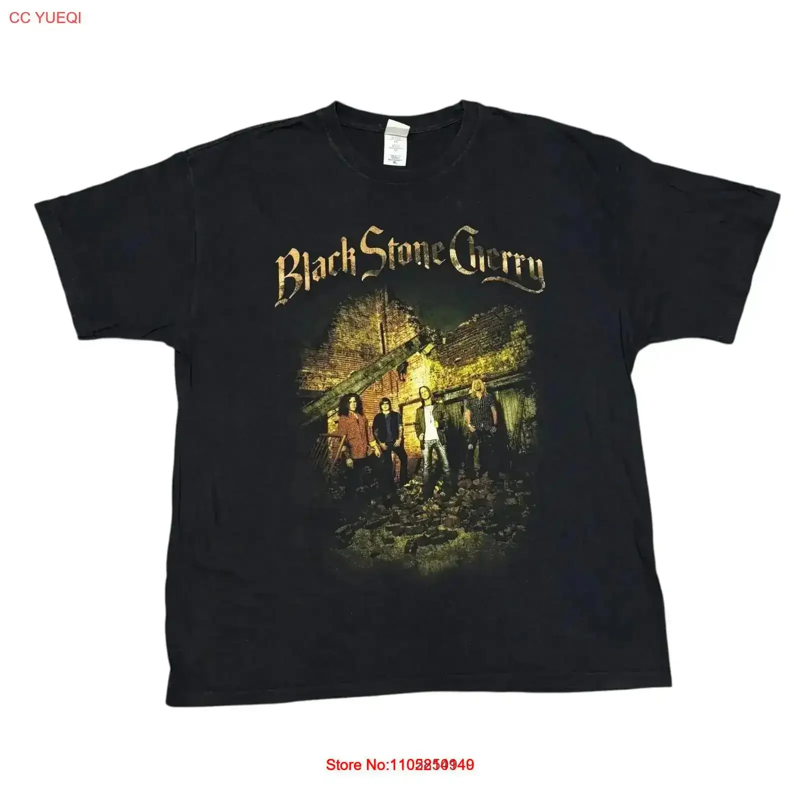 Camiseta Black Stone Cherry XL Tour Concierto Rock Band Buckcherry Airbourne Y2K vintage Lavado Ropa de calle suave Casual vintage