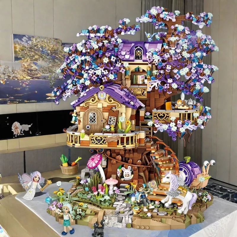 

New Style Fairy Tree House Building Blocks Toy Puzzle for Girls with High - end Feeling Ideal as Gift and Large Model Decoration