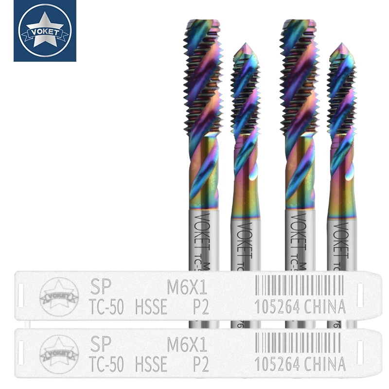 VOKET HSSE-M35 JIS Standard-Spiralgelenkgewindebohrer M1 M1,2 M1,6 M1,4 M2 M3 M4 M5 M6 M8 M10 M12 - M24 Maschinengewindebohrer – Detail 5