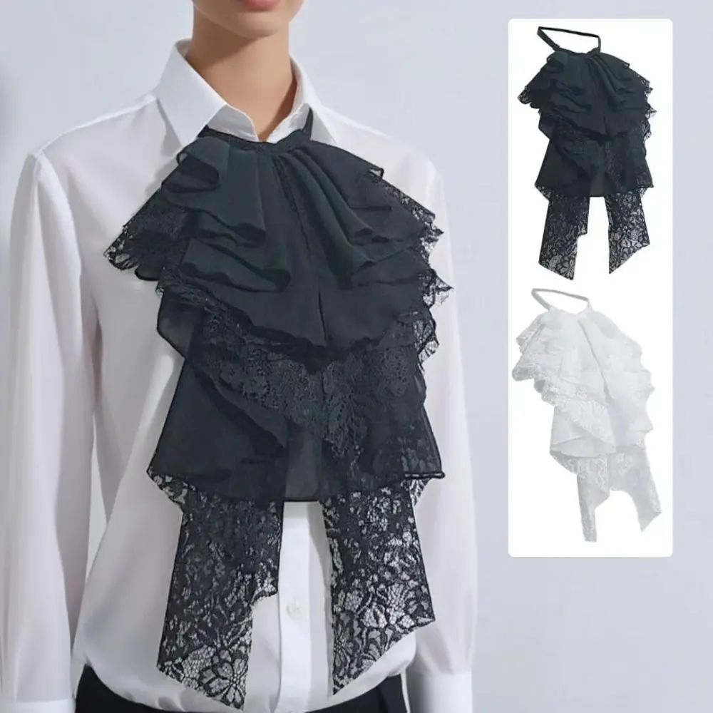 

Detachable Layered Lace False Collar Adjustable Retro Ruffled Design Collar Exquisite French Style Decorative Lace Neckline