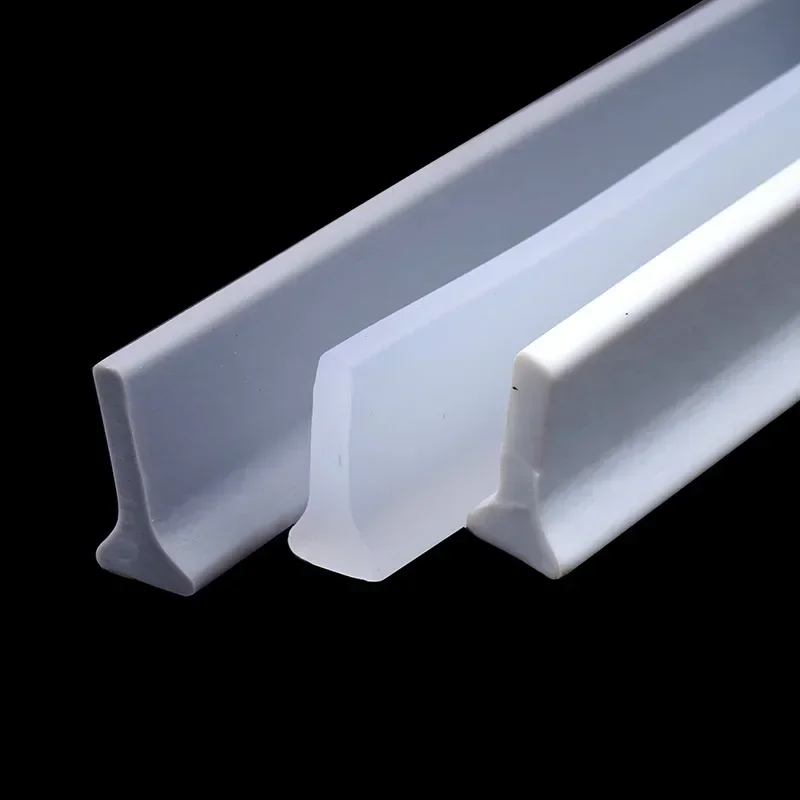 Self-adhesive Silicone Water Stop Strip Bendable Flexible Water Stop Strip Bathroom Door Dry and Wet Separation Barrier