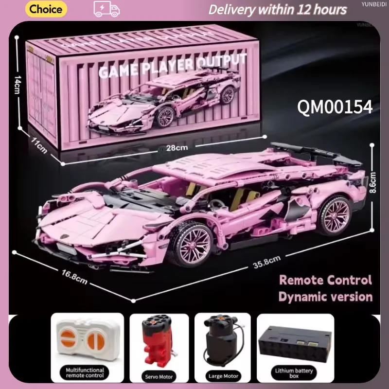 Technologie Rennwagen Block Modell 1280PCS + 1:14 Motion Speed Auto Modell Mechanische Super Block Montage Spielzeug Kinder Erwachsene geschenke