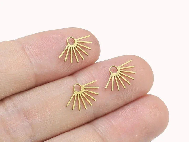 

6pcs Brass Fringe Charm, Earrings Charms, 8x13x0.65mm, Fan shaped, Brass findings, Earring Accessories, Jewelry making - R2078