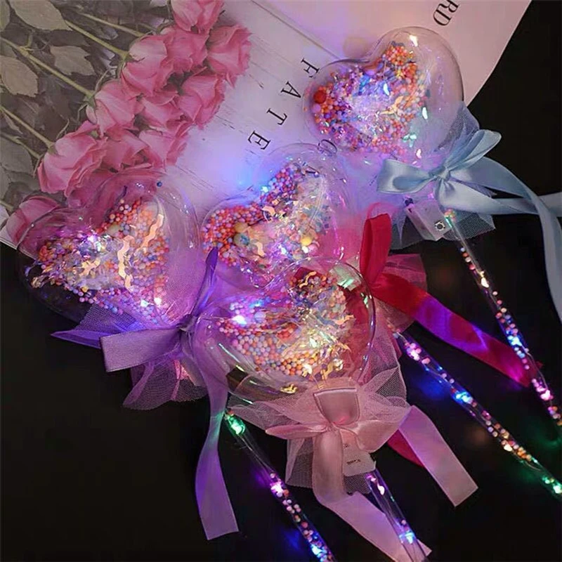 Creative Star Ball Glowing Magic Wand ของเล่นสาวใหม่โปร่งใส Ball Fairy Wand แฟลชของเล่นเด็ก Holiday Party Supplies ของขวัญ