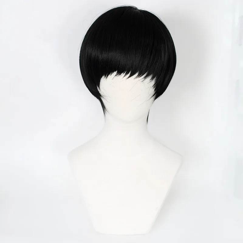 Anime Mashle Cosplay Wig Mashle: Magic and Muscles Magic Robe Halloween Role Play Black wig + Wig Cap