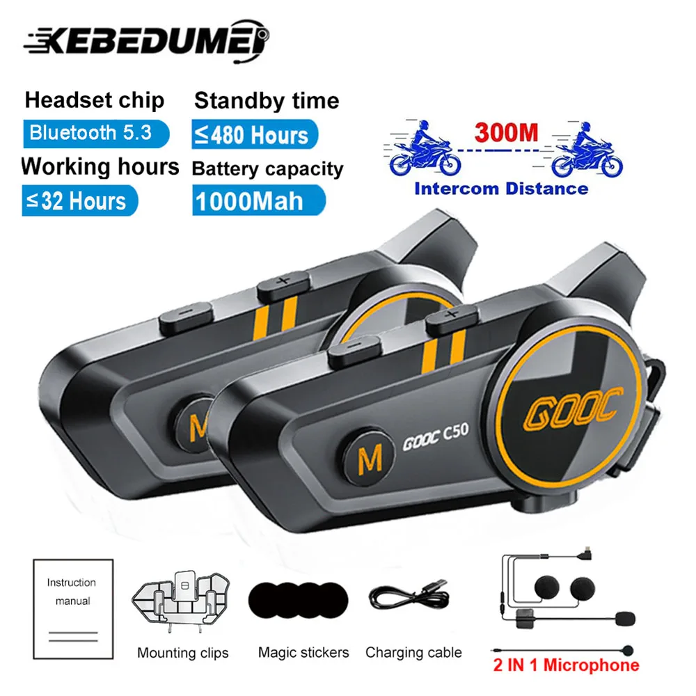 1000mah Motorrad Intercom Helm Headset 300m Wireless Communicator Inter phone wasserdicht Bluetooth Kopfhörer Freis prec heinrich tung