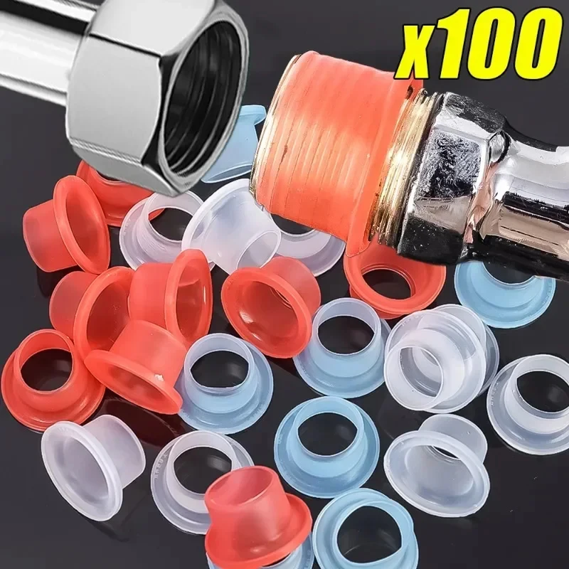 100pc Faucet Leak-proof Sealing Gasket Valve Threaded Pipe Hose Silicone Washer Seal O Ring For Plumbing Plug Prevent Leakage