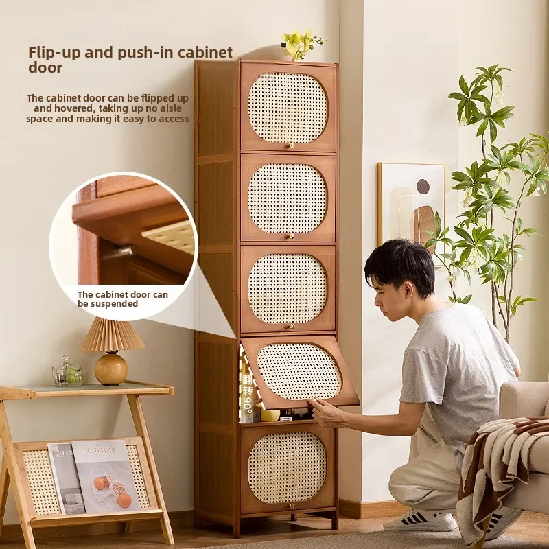 Multi-functional Bookshelf Integrated Against The Wall Floor Multi-layer Shelf Household Display Storage Cabinet