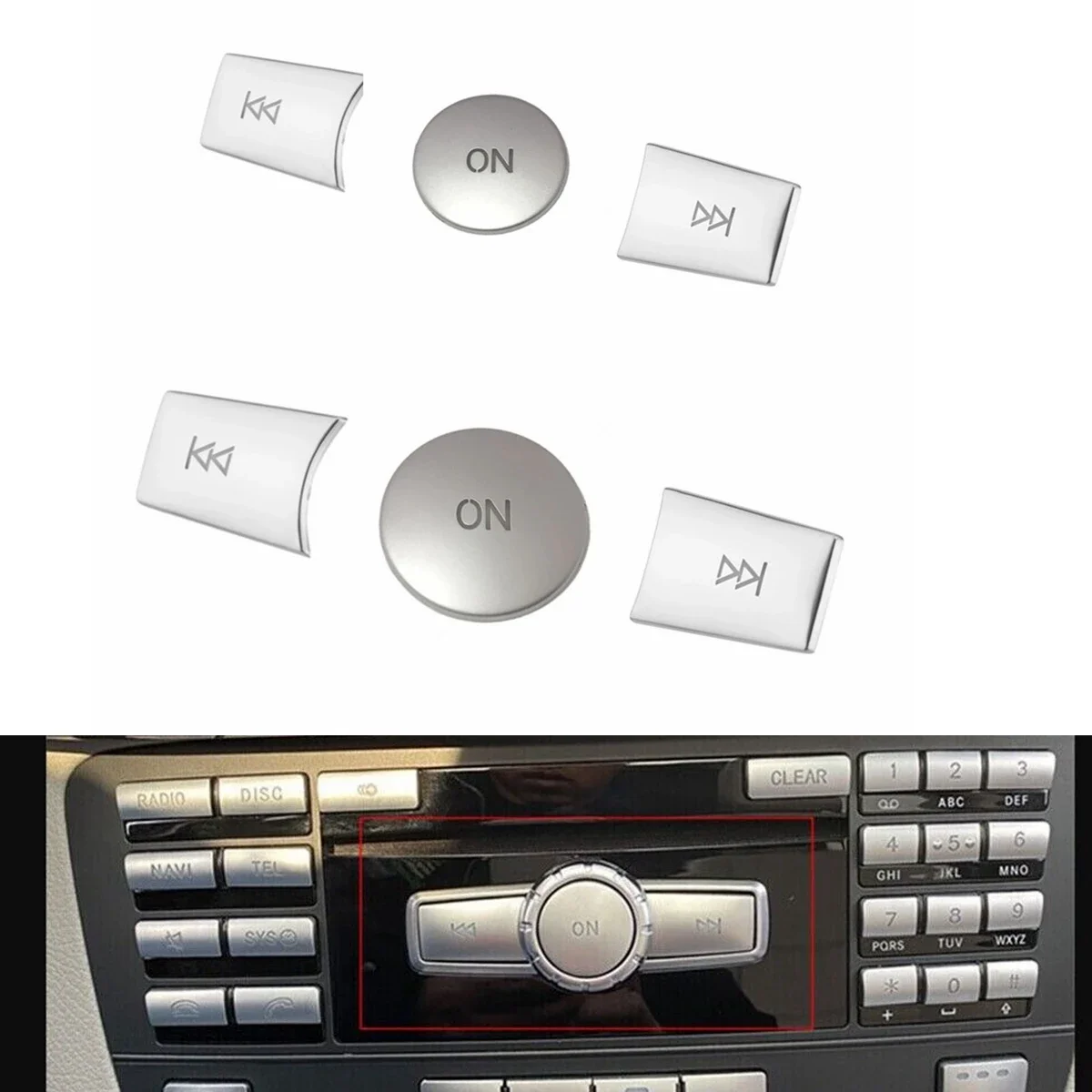 

Center Console Volume Buttons ON Button Cover Repair Sticker For Mercedes Benz C GLK Class W204 S204 W212 X204 Car Accessories