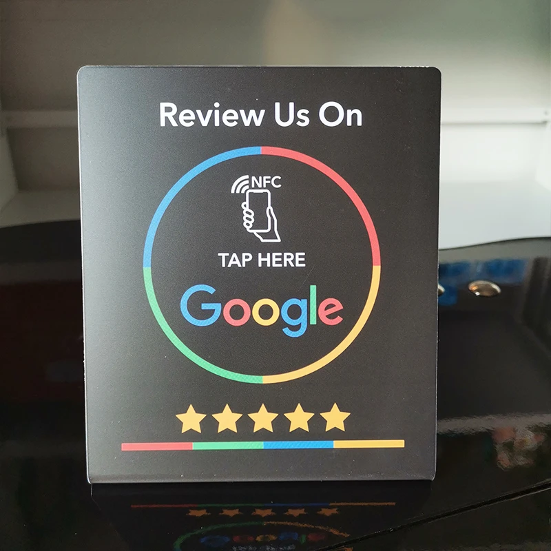 Large Size PVC Google Reviews NFC Table Display Stand Facebook Instagram NFC Stand