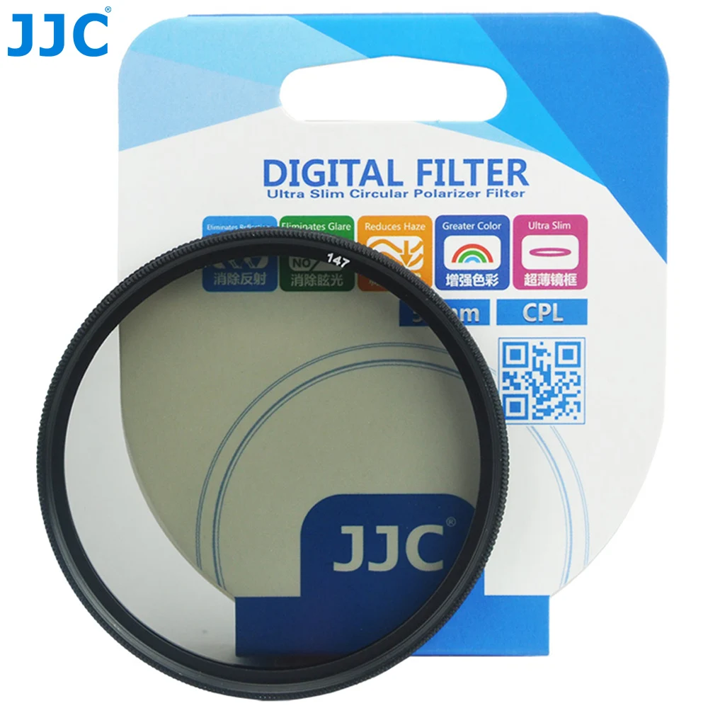 JJC Mehrfachbeschichteter CPL-Filter, optisches Glas, CPL-Kameraobjektivfilter, Zirkularpolarisator, 37 mm, 49 mm, 52 mm, 55 mm, 58 mm, 62 mm, 67 mm, 72 mm, 77 mm