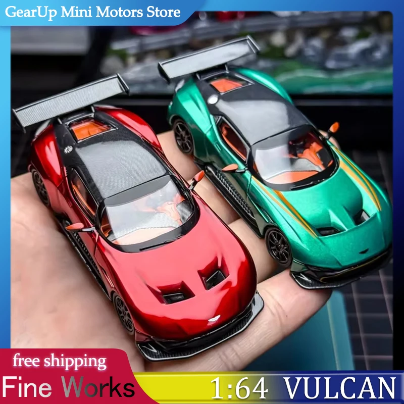

Fine Works 1:64 Aston Martin Vulcan Limited Edition с открывающимися деталями, литая под давлением модель из сплава, резиновые шины с железной основой, ограниченный запас