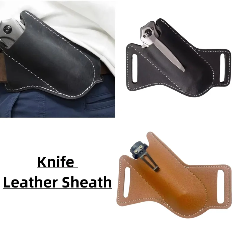 High Quality PU Leather Waist Belt Knife Cover Knife Protection Leather Case Receiving leather Bag Flashlight Holder Waist Pack