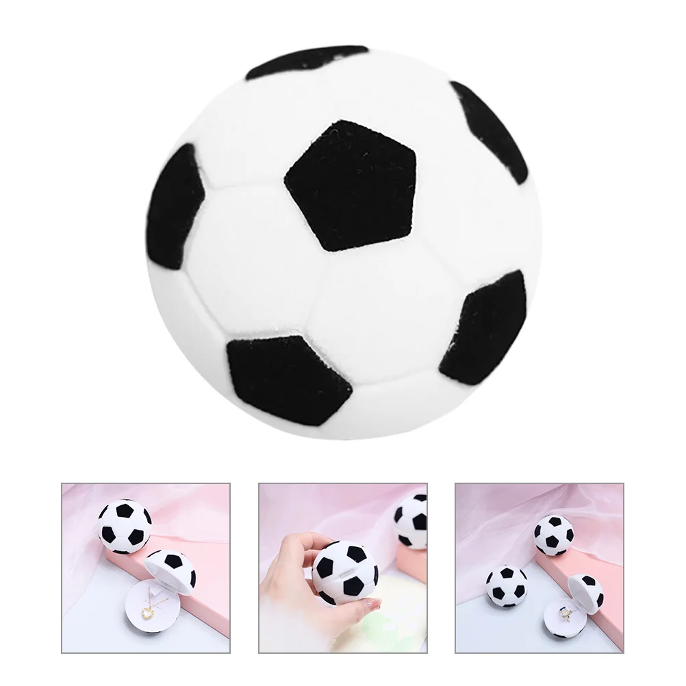 

Box Football Shaped Jewelry Display Holder For Engagement Wedding Ceremony Small Ring Case Bridal Shower Gift Sports Ring Holder