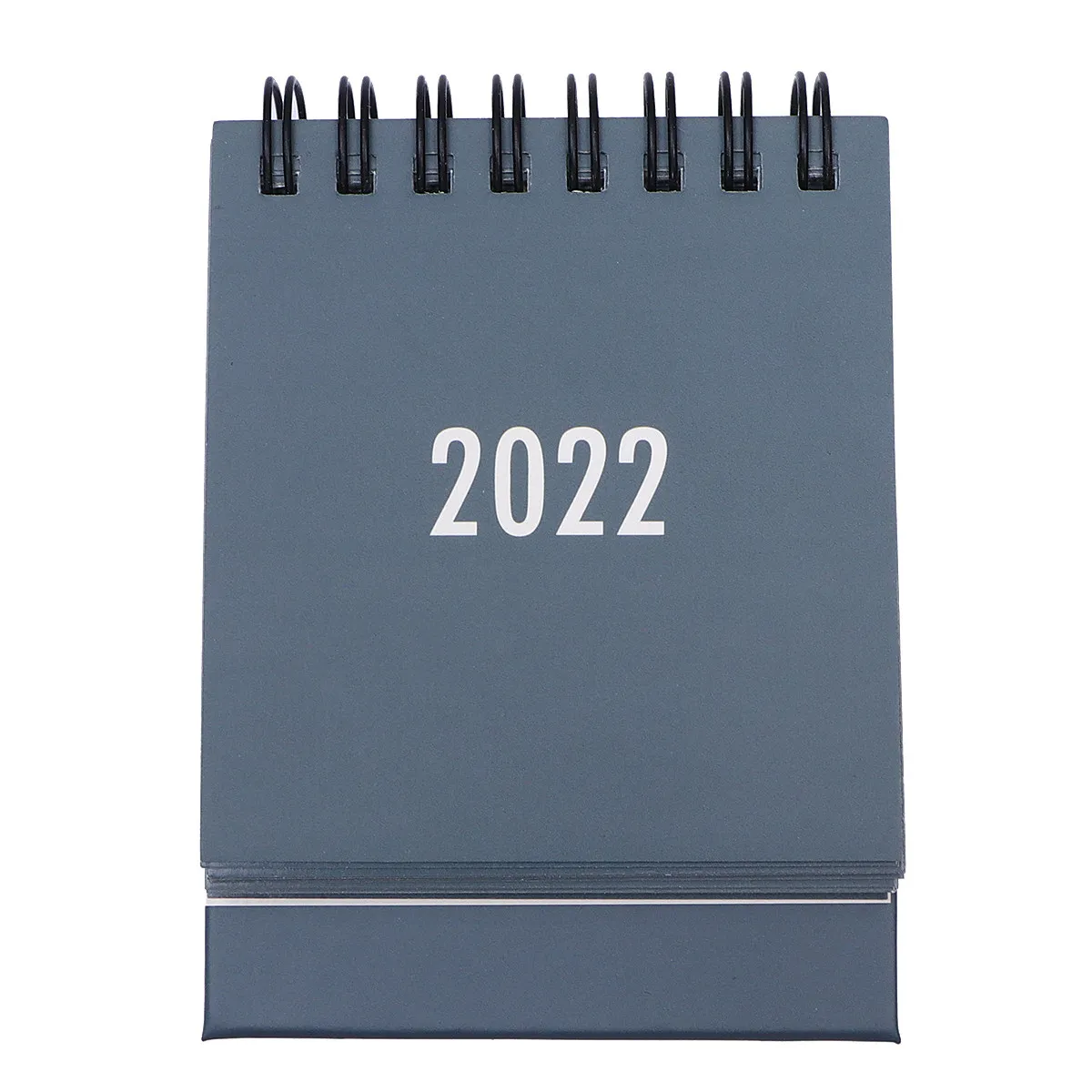 

Mini 2021 Desktop Calendar Foldable Coil Bound Premium Paper Desk Decoration Office School Home Memo Gift Simple Solid Color