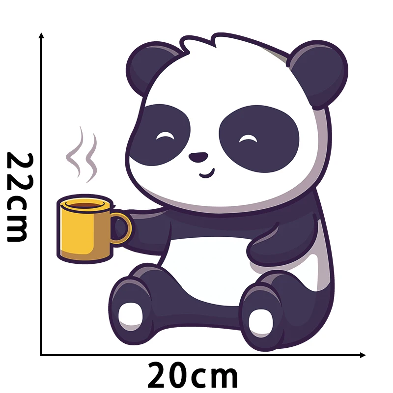 8 types Cute cartoon panda Iron on heat transfer DTF  to press Patch Heat Transfer On Clothes Printing wholesale