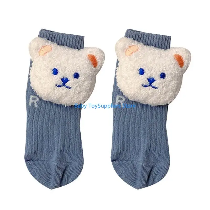 

R1WF Короткие носки выше икры, противоскользящие зимние носки для маленьких мальчиков и девочек