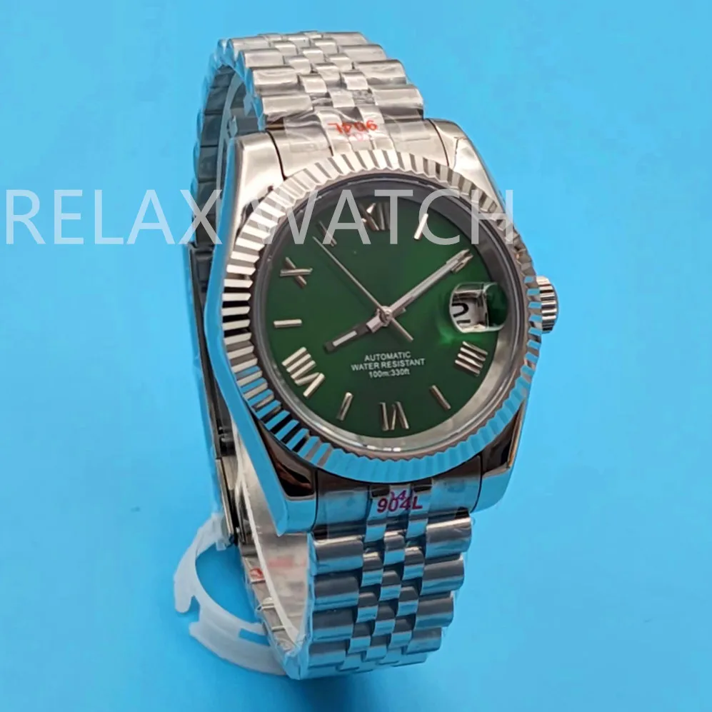 36mm 39mm Sapphire Glass Log Style Stainless Steel Watch Japanese Nh35 Automatic Mechanical Movement T