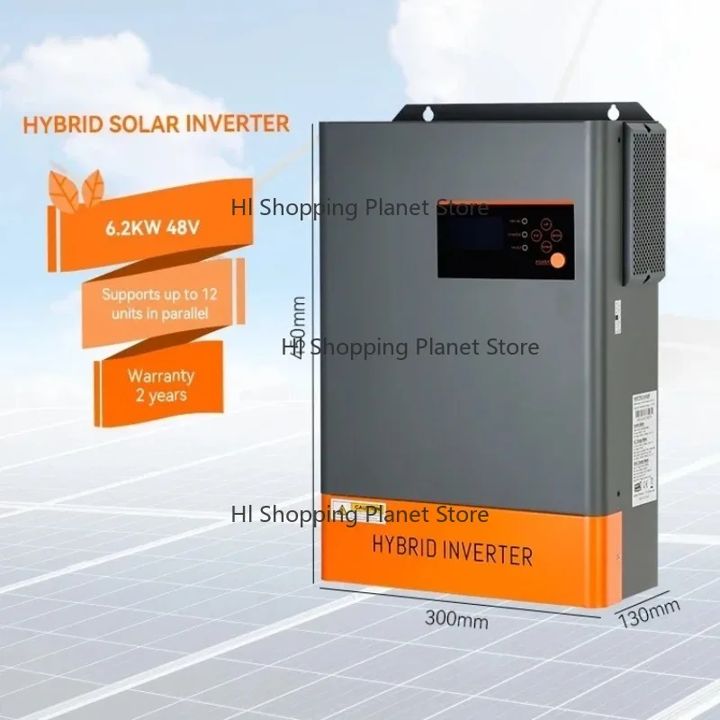NEW 6.2KW 48V Hy-brid Solar Inverter 230Vac Support Parallel Pure Sine Wave MPPT Hybrid Solar Inverter