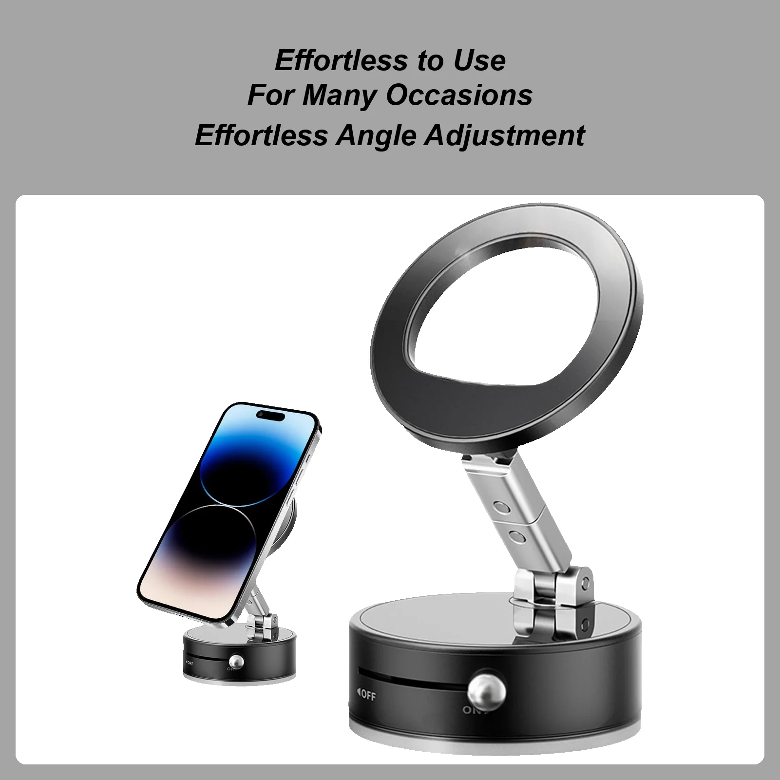 

Magnetic Car Phone Holder Vacuum Magnetic Phone Holder Foldable Multi-functional Rotating Stand Aluminum Alloy Cellphone Bracket